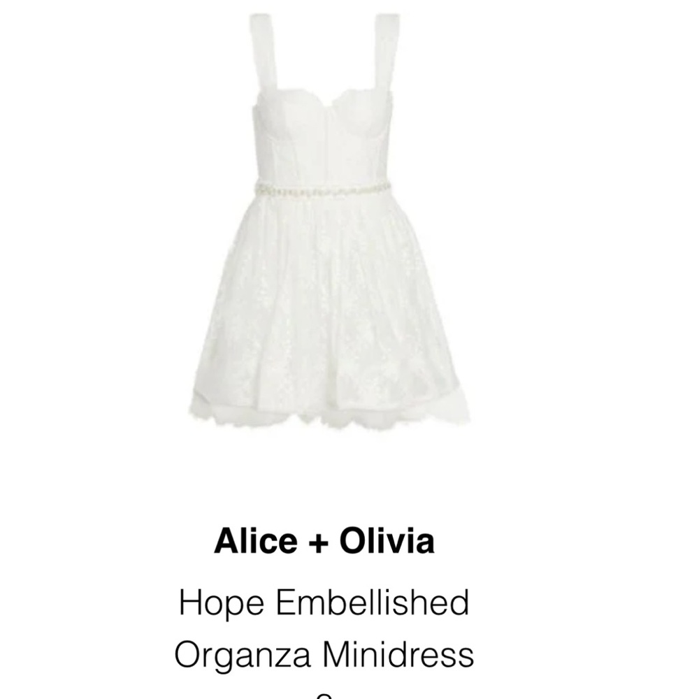 Alice + Olivia White Organza Minidress